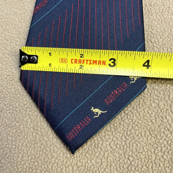 GRACE BOON Australia Navy Tie Kangaroo Stripe Mens Polyester 4"x57" Made‎ AUS - Picture 6 of 6